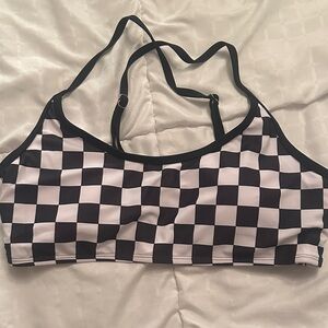Checkered Black and White Women's Bralette